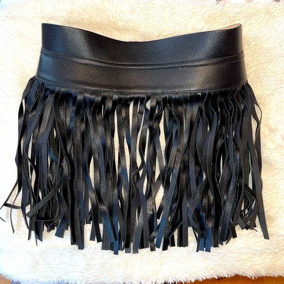 BCBG belt with fringe